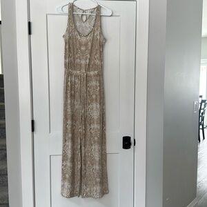 Juicy Couture embellished top, tie waist beige/white jumpsuit